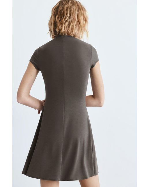 Pull&Bear Green Short Mock Neck Dress