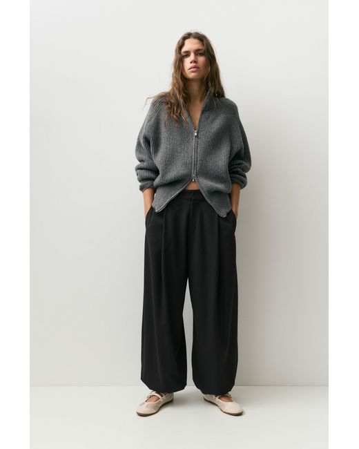 Pull&Bear Blue Darted Sarouel Trousers