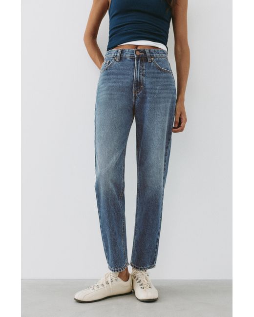 Pull&Bear Blue High-Waist Mom Jeans