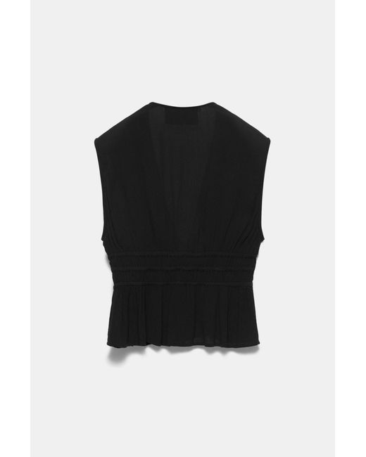 Top À Smocks Noué Pull&Bear en coloris Black