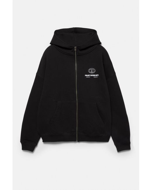 Pull&Bear Green Hoodie With Zipper for men