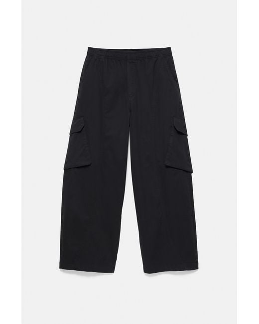 Pull&Bear Black Barrel-Cargohose