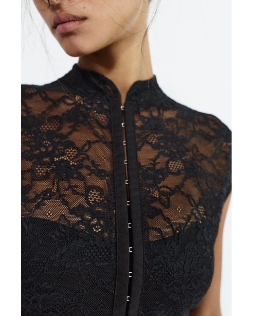 Pull&Bear Black Lace Top