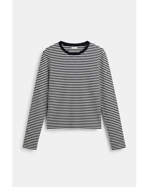 Pull&Bear Blue Fitted Long Sleeve T-Shirt