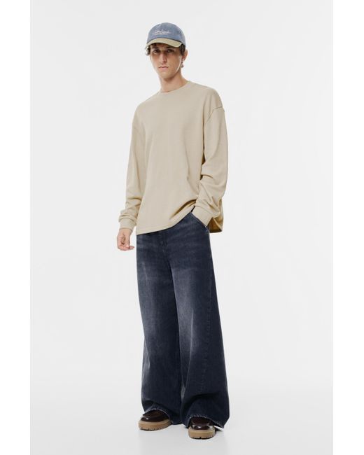 Pull&Bear Langarmshirt Mit Struktur in Natural für Herren