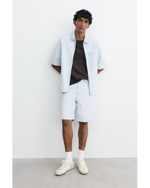 Pull&Bear Multicolor Standard Jacquard Denim Bermuda Shorts for men