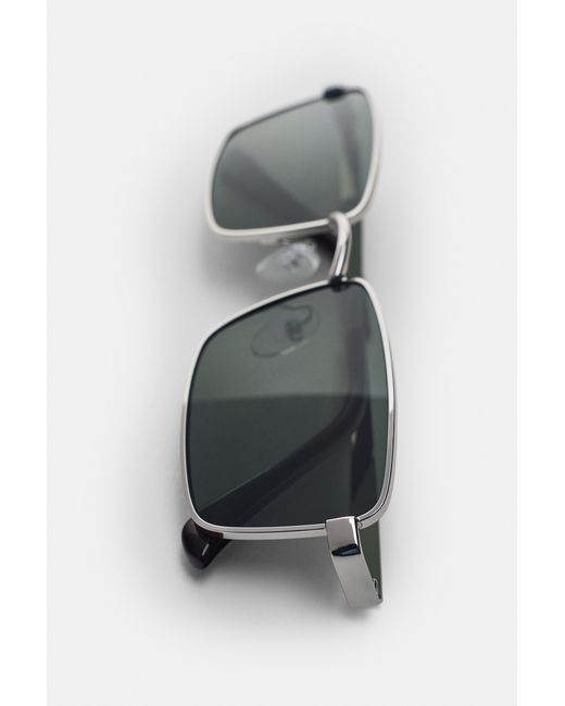 Pull&Bear Metallic-Sonnenbrille in Green für Herren