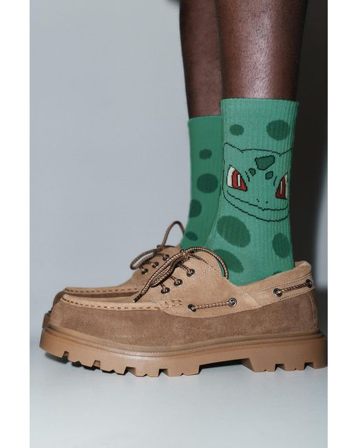 Pull&Bear Green Pokémon Bulbasaur Socks for men