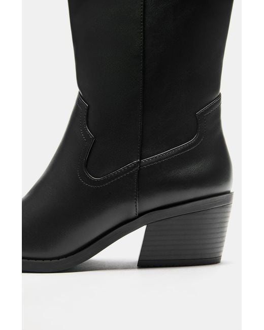 Pull&Bear Black Cowboy-Stiefel