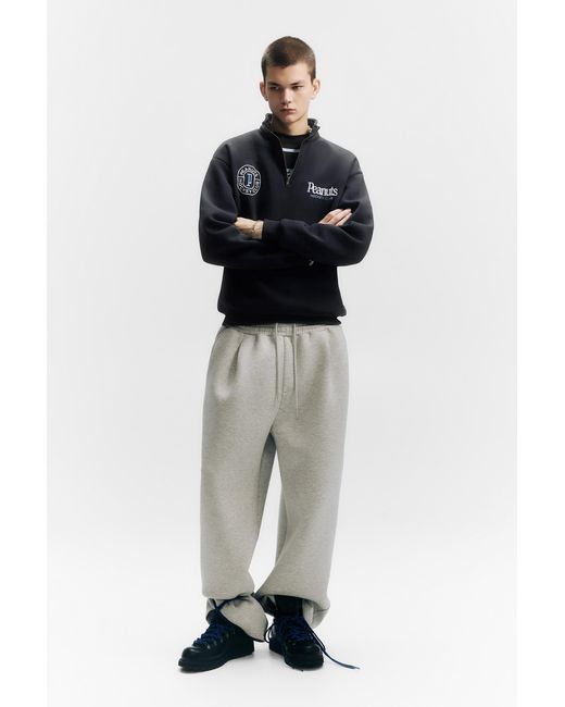 Pull&Bear Blue Peanuts Quarter-Zip Sweatshirt for men