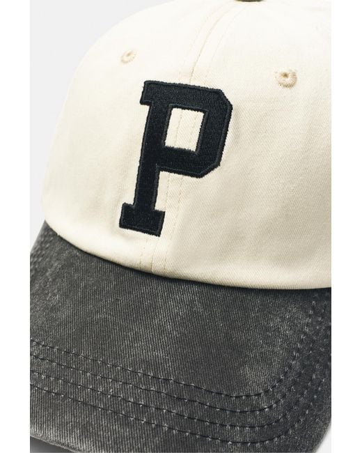 Pull&Bear Gray P Embroidered Cap for men