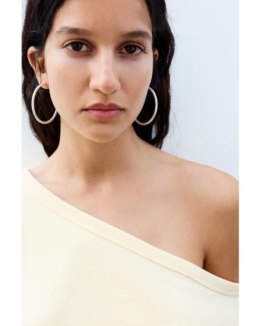 Pull&Bear White Basic Hoop Earrings