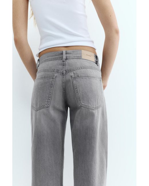Pull&Bear White Low-Rise Straight-Leg Jeans
