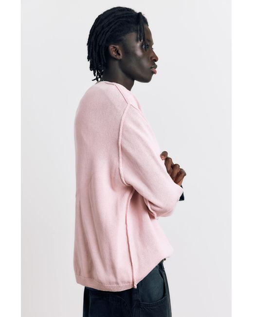 Pull&Bear Pink Stwd Studio Embroidered Jumper for men