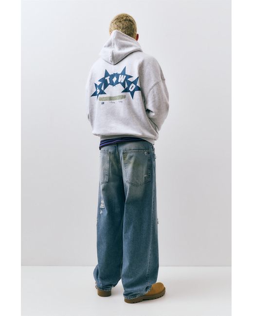 Pull&Bear Black Stwd Boxy Hoodie for men