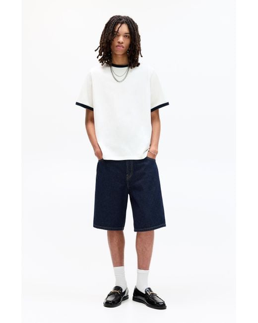 Pull&Bear Shirt Mit Kontrasten Und Rippenmuster in White für Herren