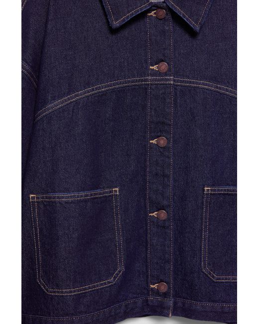 Pull&Bear Boxy Fit Denim Overshirt in het Blue