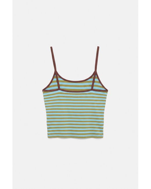 Pull&Bear Top Met Streepdessin in het Green