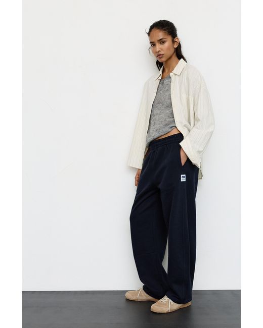 Pull&Bear Balloon Fit Joggingbroek in het Blue