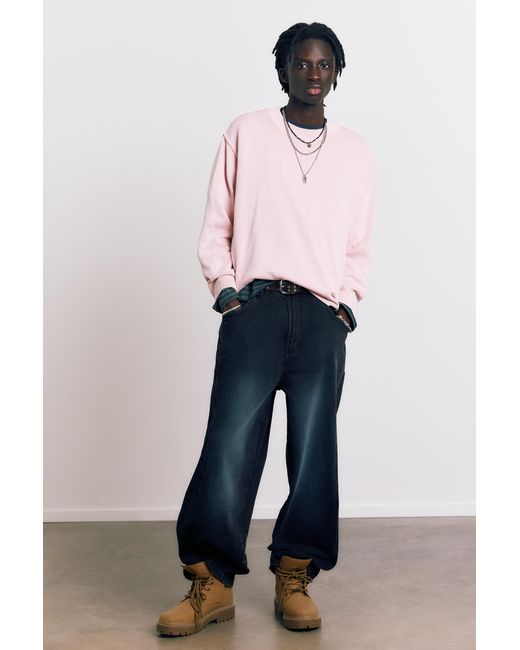 Pull&Bear Pink Stwd Studio Embroidered Jumper for men