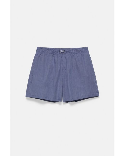 Pull&Bear White Checked Bermuda Shorts