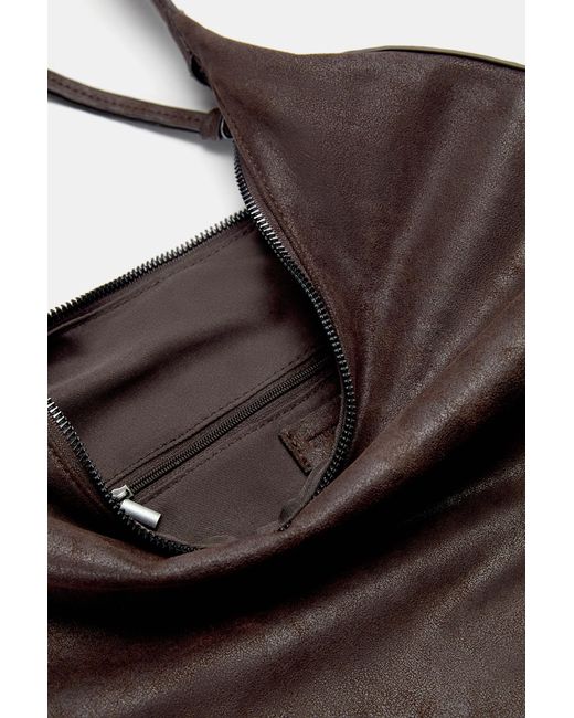Pull&Bear Brown Schultertasche Mit Nieten
