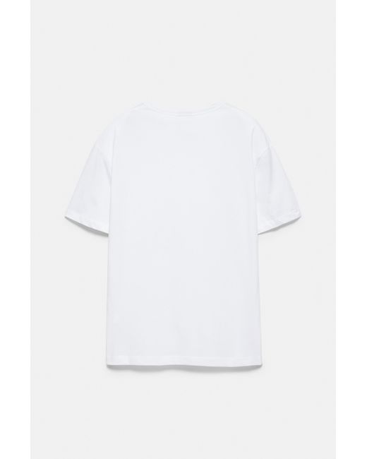 Pull&Bear White Basic Slim Fit T-Shirt for men