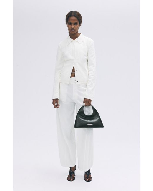 Pull&Bear White Karoline Vitto Tie-Detail Fitted Jacket