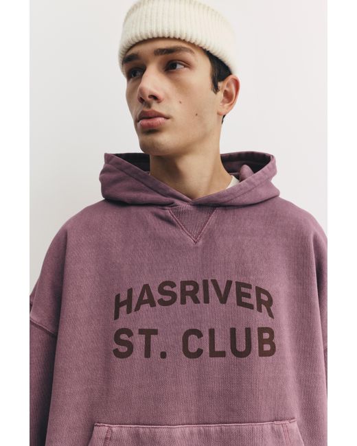 Pull&Bear Purple Hasriver St. Club Hoodie for men