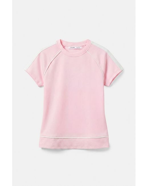 Pull&Bear Blue Short Sleeve T-Shirt With Trims