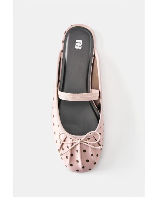 Pull&Bear Blue Slingback-Ballerinas Mit Tupfenmuster