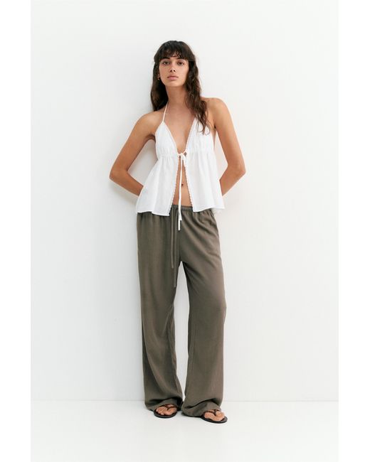 Pull&Bear Multicolor Flowy Trousers With Linen