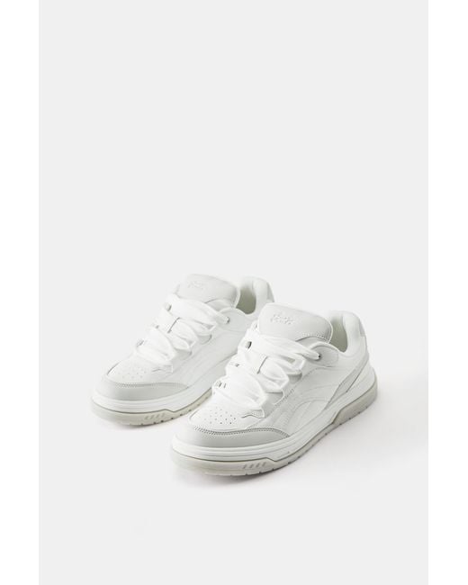 Pull&Bear White Stwd Trainers for men