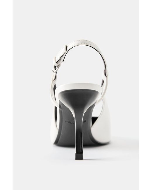 Pull&Bear White Slingback Heels