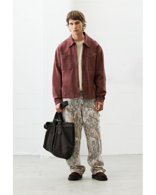 Pull&Bear Overshirt Met Rits in het Brown voor heren