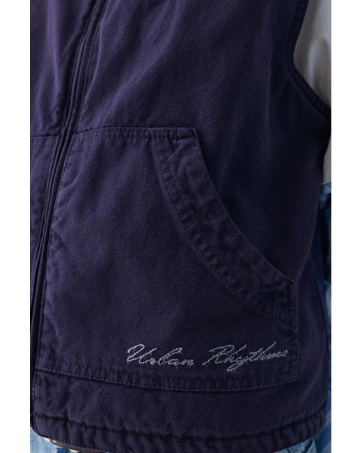 Pull&Bear Blue Gesteppte Baumwollweste