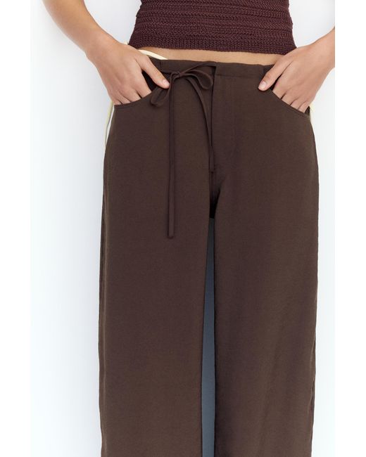 Pull&Bear Blue Drawstring Flowing Trousers