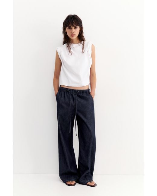 Pull&Bear Blue Low-Rise Jogger Jeans