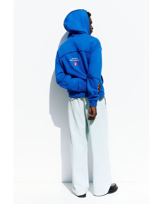 Pull&Bear Blue Striped Pyjama-Style Trousers for men