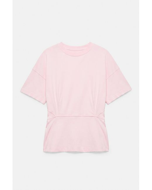 Pull&Bear Pink Panelled Boxy-Fit T-Shirt