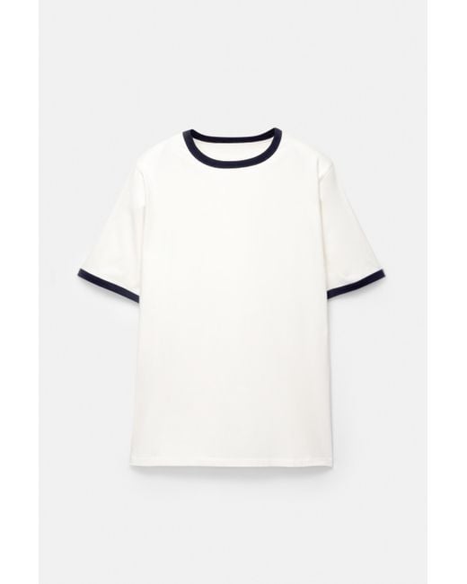 Pull&Bear Shirt Mit Kontrasten Und Rippenmuster in White für Herren