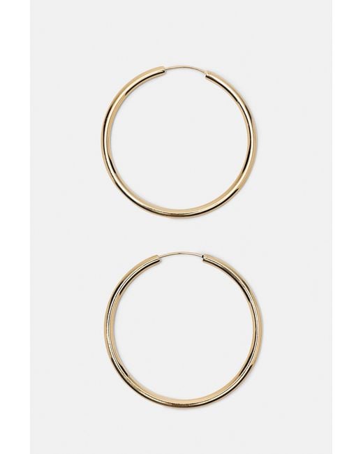 Pull&Bear White Basic Hoop Earrings