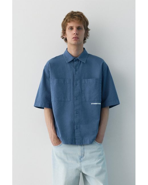 Pull&Bear Stwd Studio Kurzarmhemd in Blue für Herren