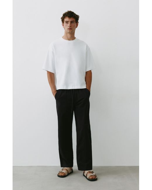 Pull&Bear White Baggy Jogger Pants for men