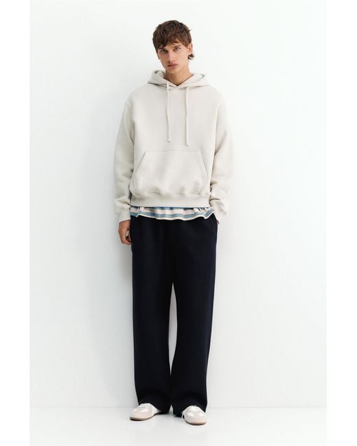 Felpa Basic Con Cappuccio di Pull&Bear in White da Uomo