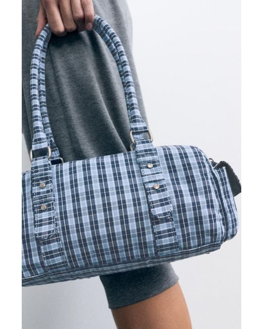 Borsa A Spalla A Quadri di Pull&Bear in Blue