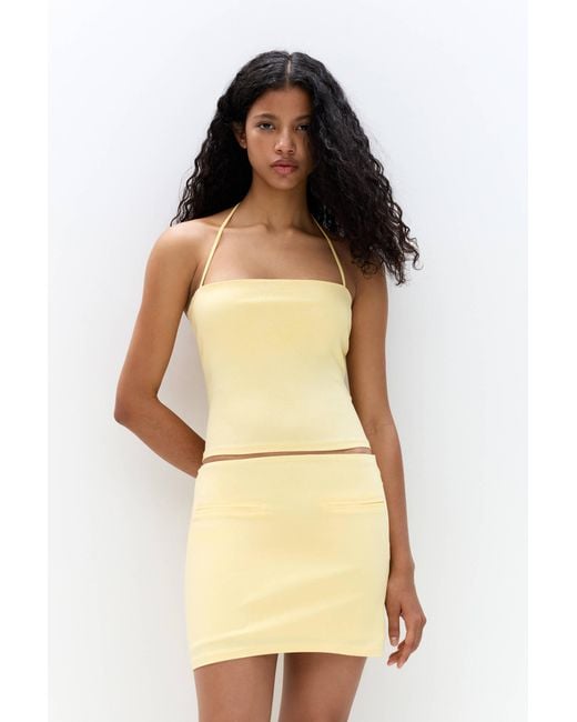 Pull&Bear Natural Top Mit Carré-Ausschnitt