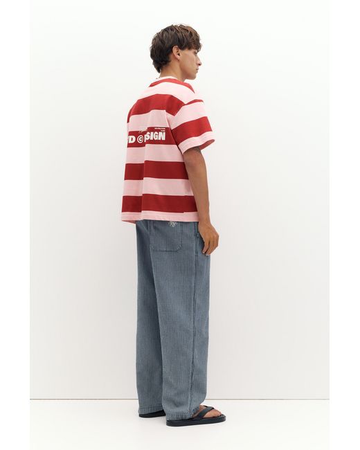 Pull&Bear Red Denim Jogging Trousers for men