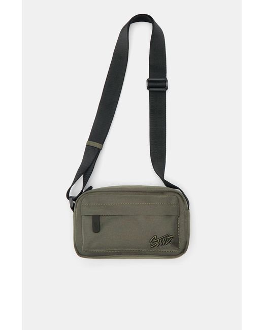 Pull&Bear Green Stwd Nylon Crossbody Bag for men