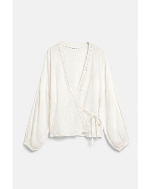 Pull&Bear Multicolor Wickelbluse Mit Perlen